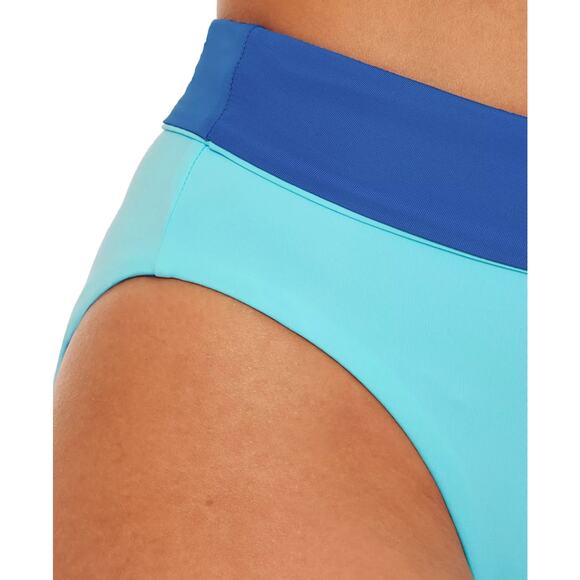 Becca Women's Color Code High Waist Reversible Bikini Bottoms Blue Size M 0215 - Picture 2 of 7